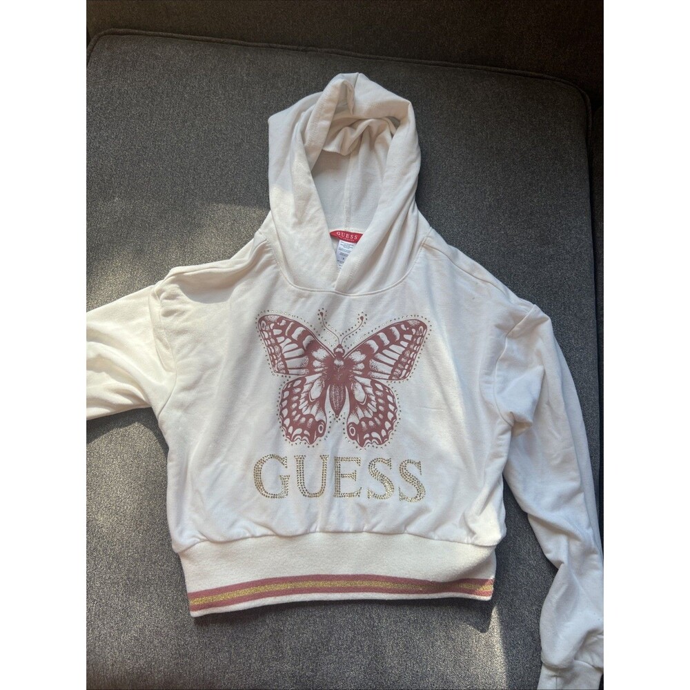 Guess Girls Youth Size 8 Pink Hoodie Sweatshirt